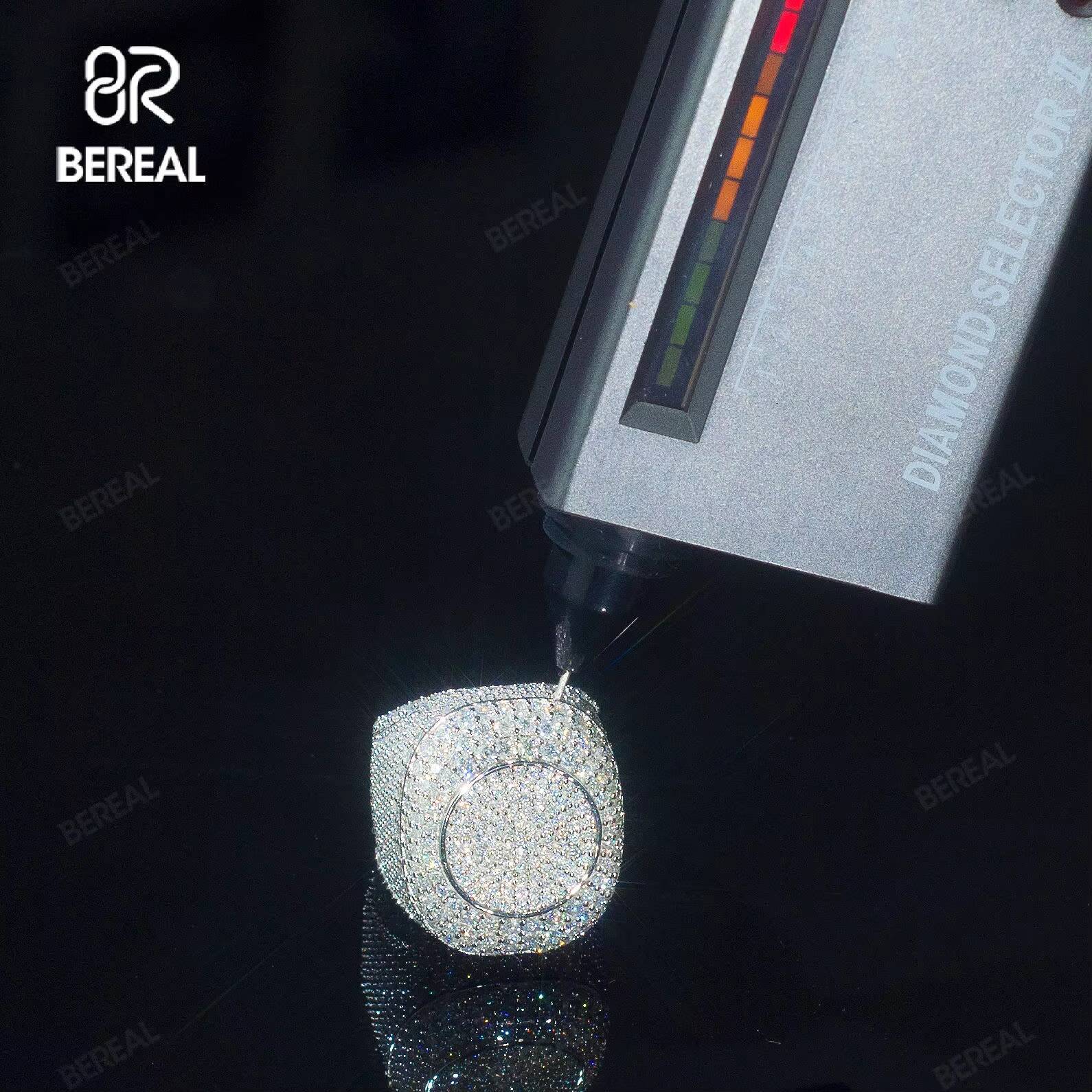 Custom Hip Hop Cuban Style Ring Pass Tester Iced Out Diamond VVS 925 Sliver Moissanite Fine Jewelry Wedding Ring for Man Women