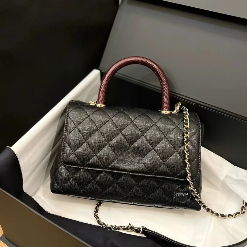 Designer Bag With Handle Caviar Shoulder Bag Flap Totes Diamond Lattice Gold Hardware Removable Matelasse Chain Women Cross Body Handbag Luxury Coin Purse