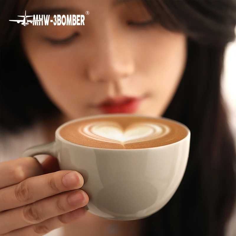 300ml Itan Ceramic Espresso Cup Saucer with Coffee Spoon Set Chic Cappuccino Latte Art Mugs Home Accessories Y251125