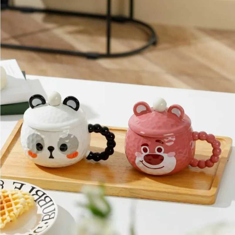 Hot-selling cartoon animal creative cute pets with LIDS ceramic cups birthday gifts for girls with high appearance standards Y251125
