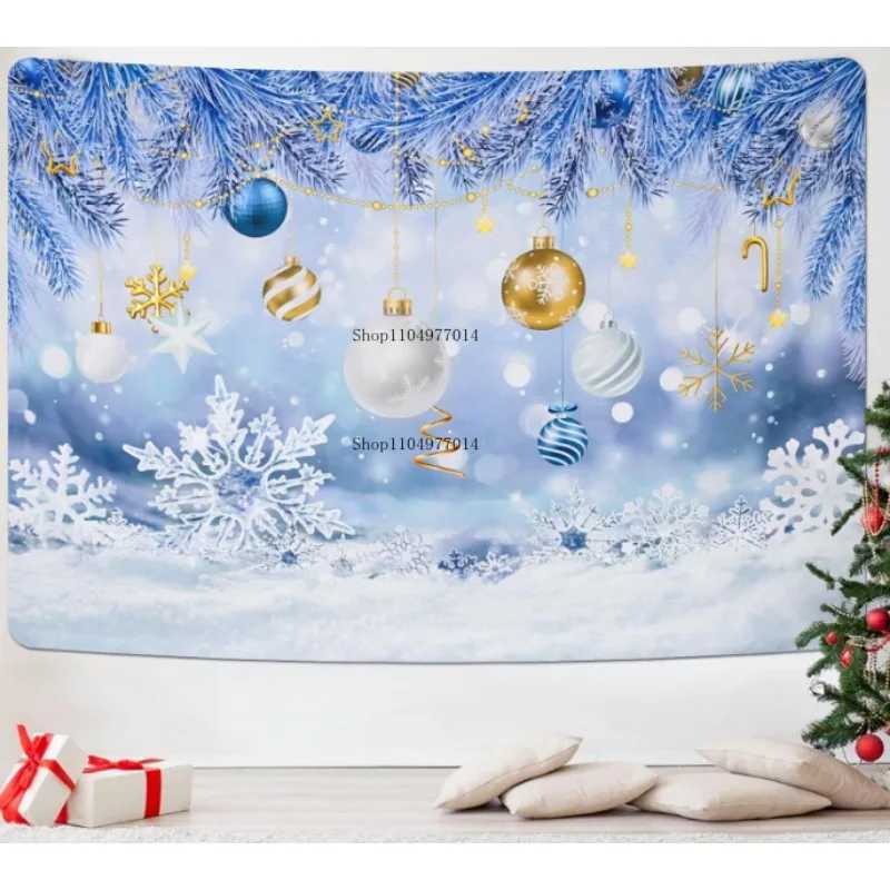 Christmas snowflake tapestry blue and white wall hanging suitable for room decorationM251125