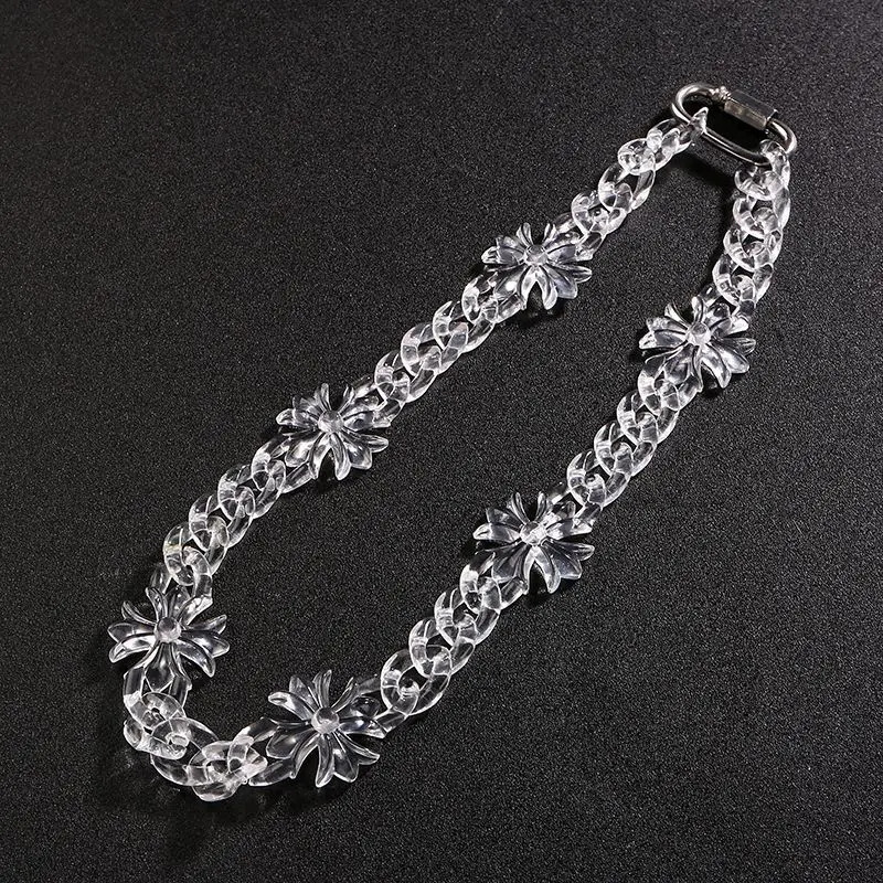 Big Clear Acrylic Jesus Piece Pendant Necklace for Women Men Statement Spike Chain Necklace Rock Party Jewelry Hiphop Gifts 251124