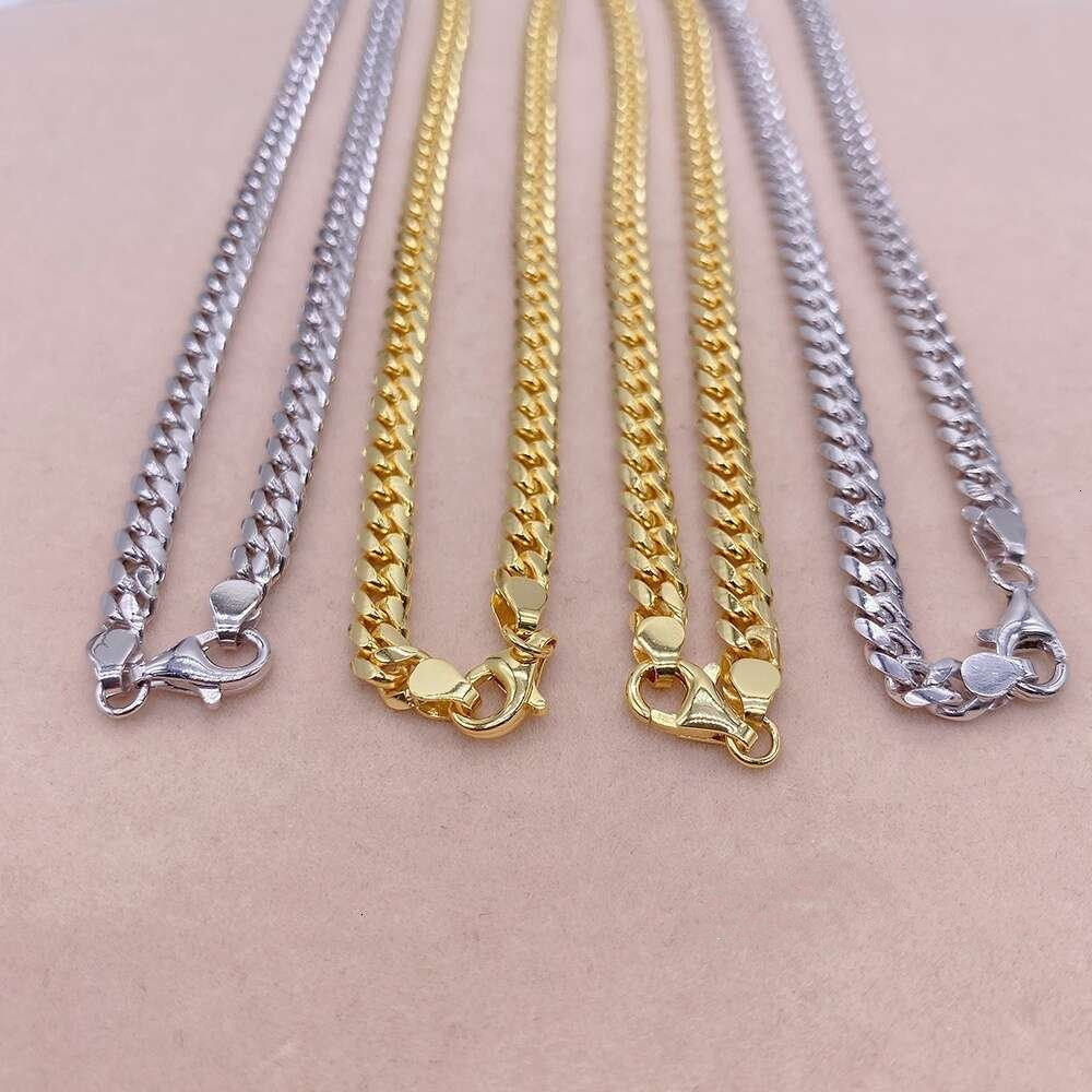 2025 New European and American trendy hip-hop Cuban necklace