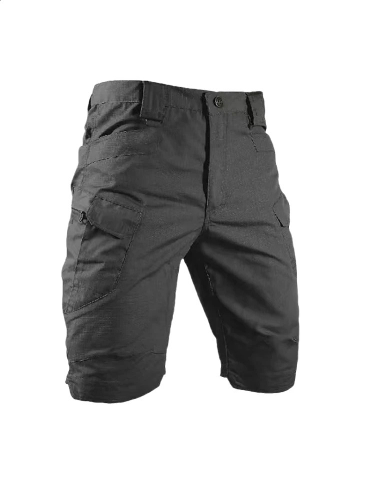 Mens tactical shorts with multiple pockets casual and durable waterproof cargo used for outdoor hiking trips 250420