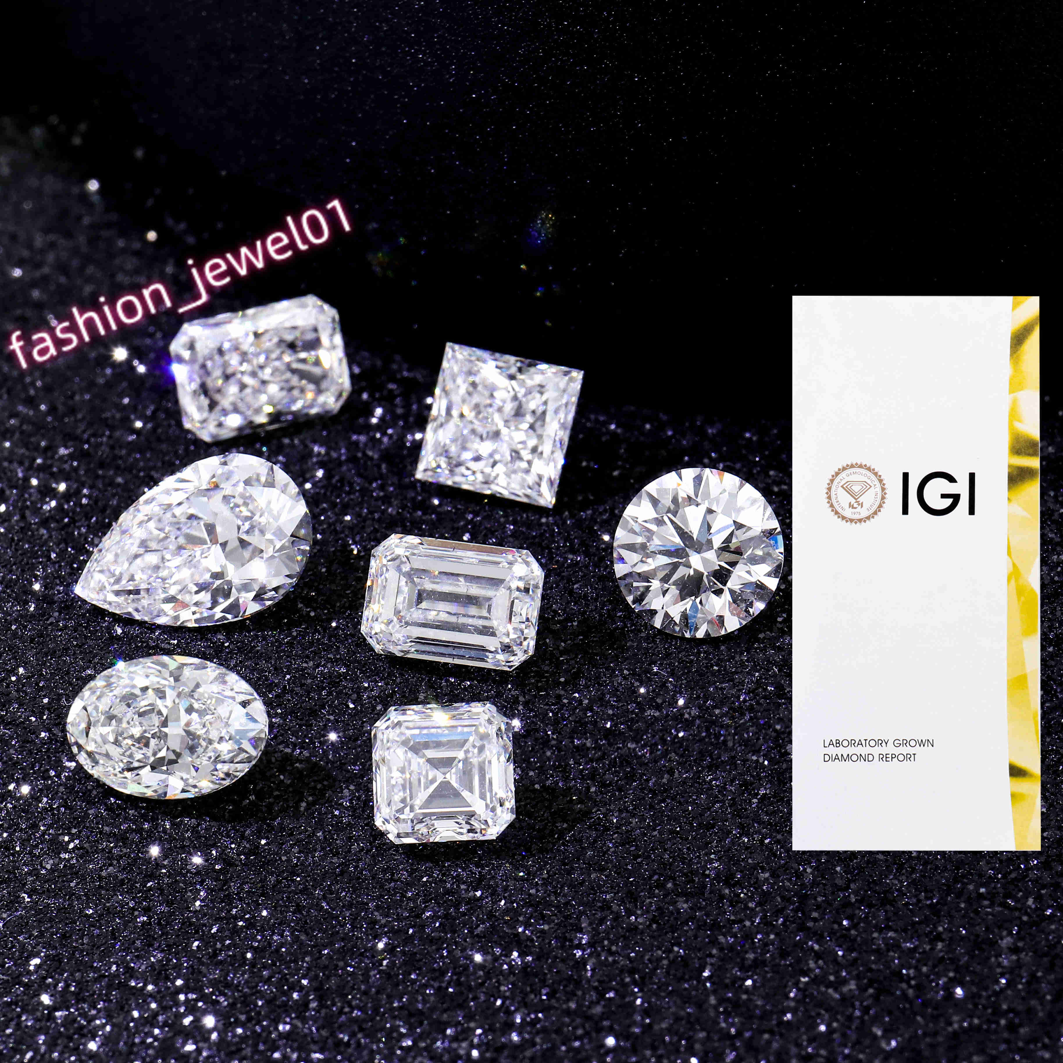 High Quality IGI Certificate VVS1 VVS2 HPHT CVD Lab Grown Diamond Fancy Shape Real Diamond Pass Diamond Tester
