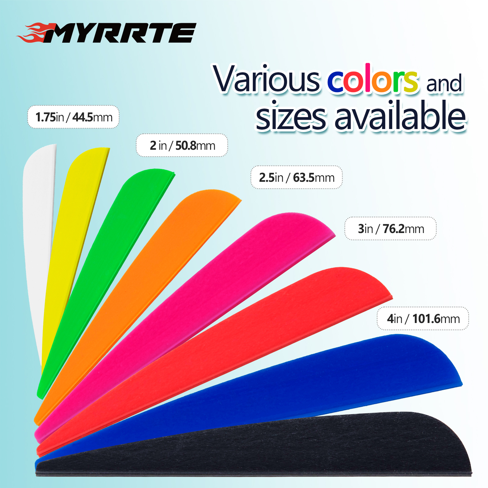 Wholesale (50Pack) Archery Arrows Vanes 8 Colors 1.75Inch Plastic TPU Fletching for Hunting Arrow Targeting Arrow Crossbow bolts
