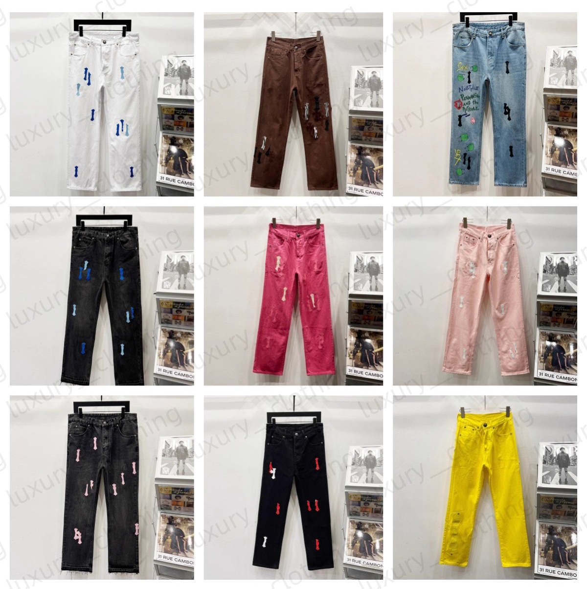 designer jeans men baggy jeans stacked jean shorts skinny jeans men high quality luxury embroidery slim fit jeans sweatpants designers joggers pants