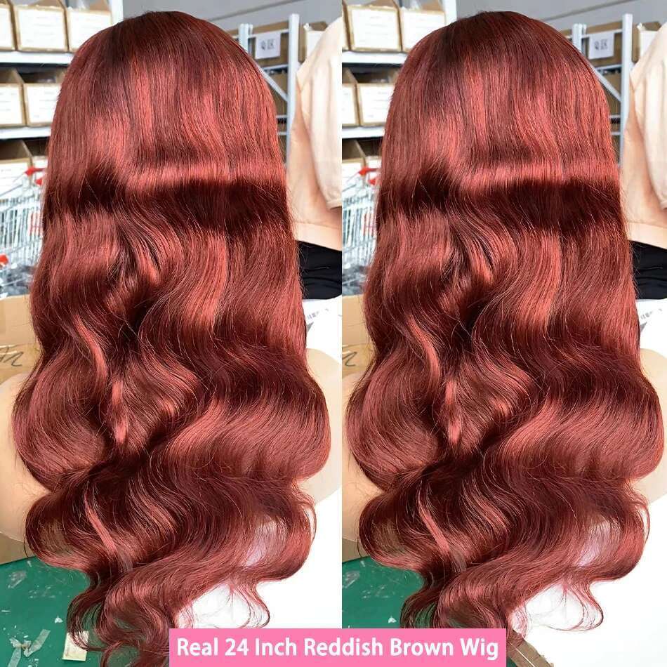 4X4 5X5 Reddish Brown 13X6 Frontal 30 40 Inch Body Wave Human Hair Wigs 13X4 Hd Lace Front Wig For Women Pre Plucked