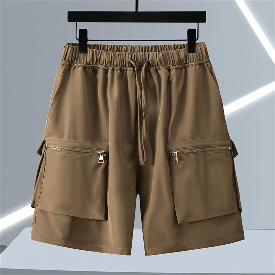 Summer Cargo Shorts Men 12XL Plus Size Shorts Fashion Casual Short Pants Male Summer Elastic Waist Shorts Big Size 12XL 250420