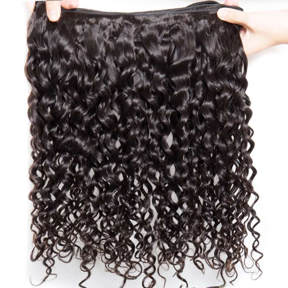 100 Human Hair Extensions Deals 30 40 Inch Brazilian Natural Black Water Deep Wave 100% Raw Kinky Curly Weave Bundles For Woman