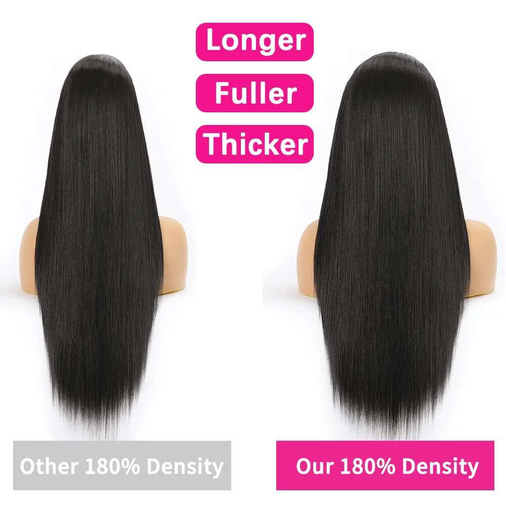 250% 40Inch Front Wigs 13X6 HD Lace Frontal 13X4 Bone Straight Human Hair Wig Pre Plucked For Women