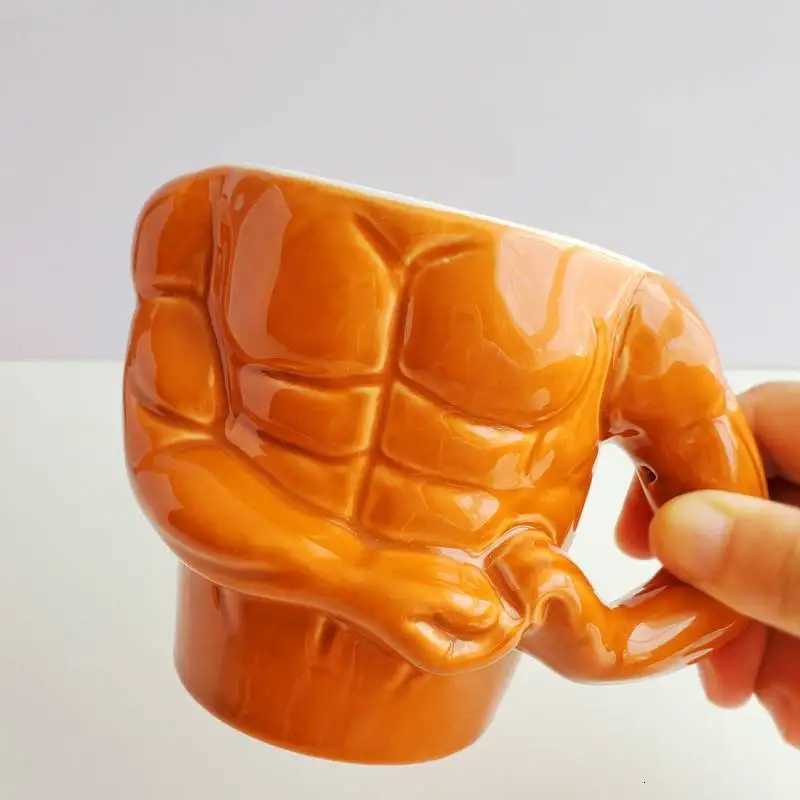 Creative Colorful Super Muscle Ceramics Mugs coffee mug Milk Tea office Cups Drinkware the Best birthday Gift for Friends Y251125