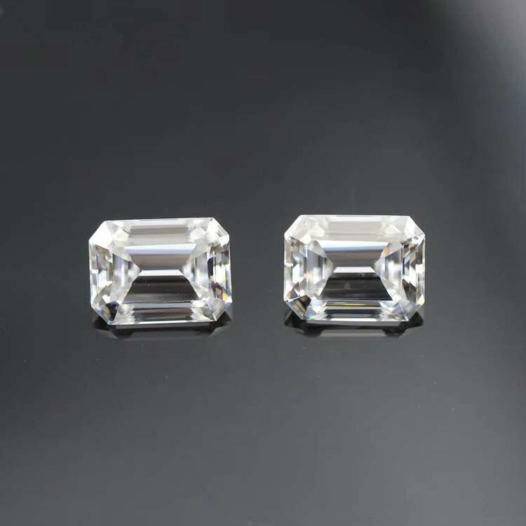 Yu Ying Gems DEF White VVS Moissanite Loose Gemstone High Quality Loose Diamond 1.0ct Emerald Cut Moissanite