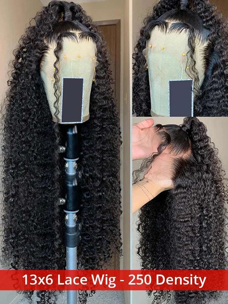 40 50 Inch Deep Wave 13X6 13X4 Hd Front High 300Density Curly 360 Full Lace Frontal Wig Human Hair For Women
