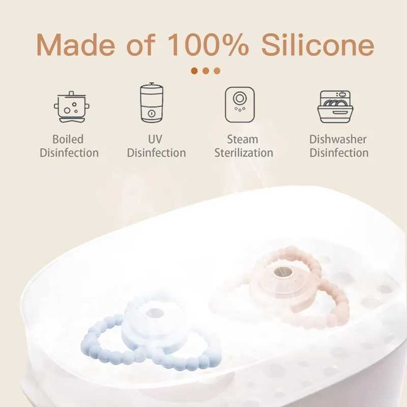 Baby Silicone Rattle Toy Montessori Educational Music Rattle Toy for Infant Food Grade Silicone BPA Free Newborn Teether Gift G251125