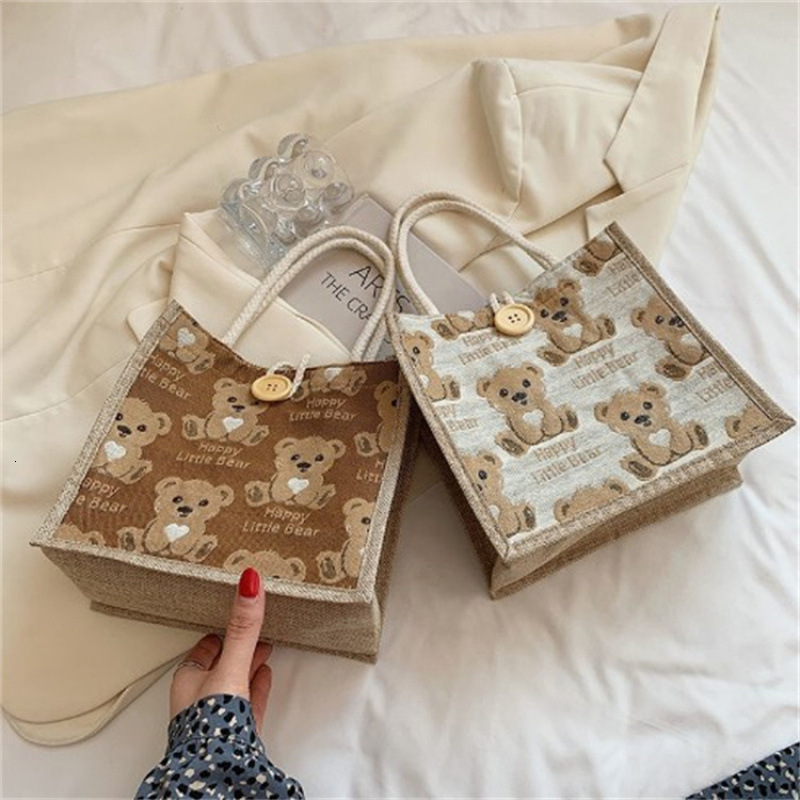 New Free Delivery Designer Shoes By 2025 Little Bear Linen Women's Outgoing Handbag 2024 Internet Celebrity Instagram Small Student One Shoulder 
