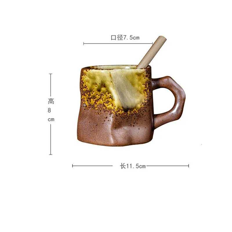 Creative Retro Kiln Ceramic Coffee Mug Drinking Buffalo Milk Mug Simple Gradient Office Large Capacity Teacup Home Decoration Y251125
