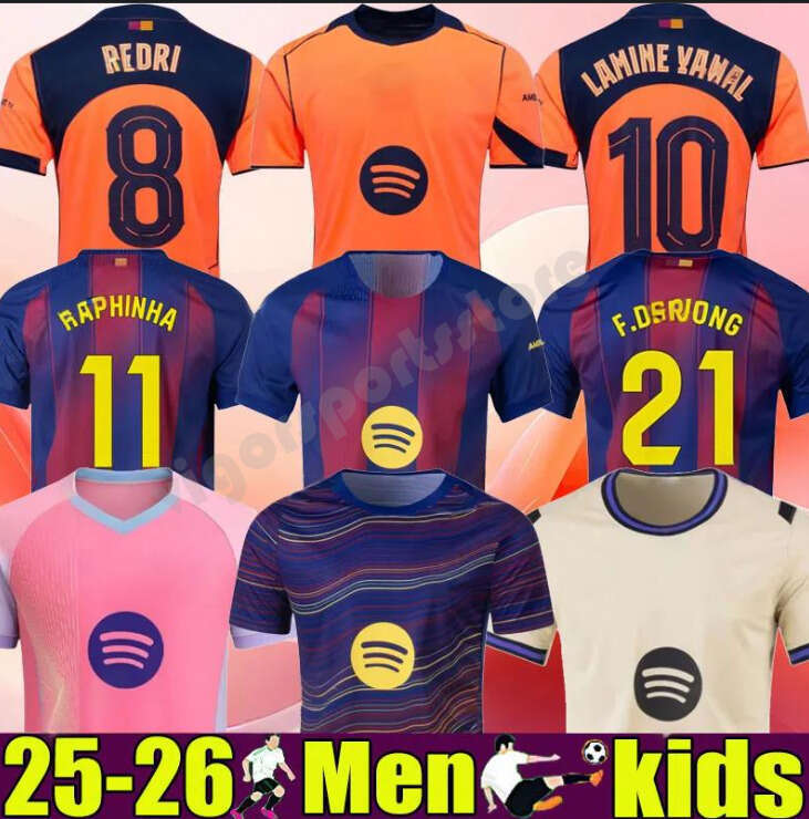 25 26 soccer jerseys v30 LAMINE LEWANDOWSKI YAMAL men kids black football shirts kit 2025 Camiseta sets Travis barcalona pink goalkeeper 95 96 97 away Retro 999