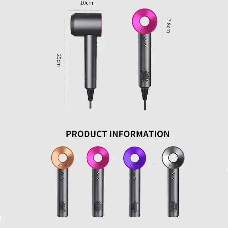 Professional Negative Ion Hair Dryer ,5 Attachments for Temperature Control Quick Drying,Air collecting&scattering For Home Use