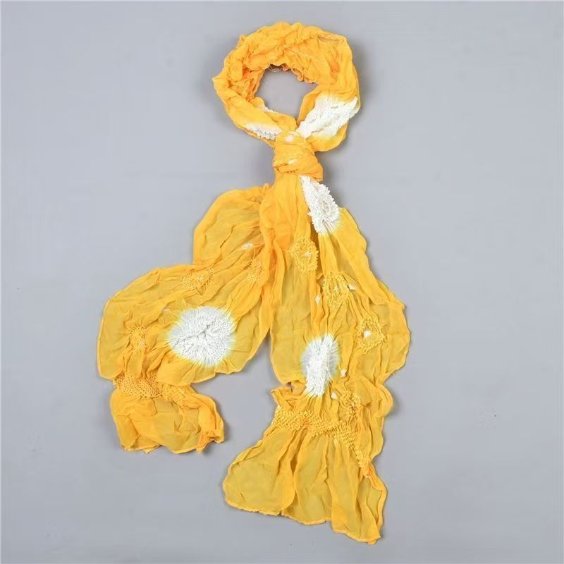 T547 boutique ladies three-dimensional flower scarf fashion pleated versatile silk scarf four seasons scarf accessories