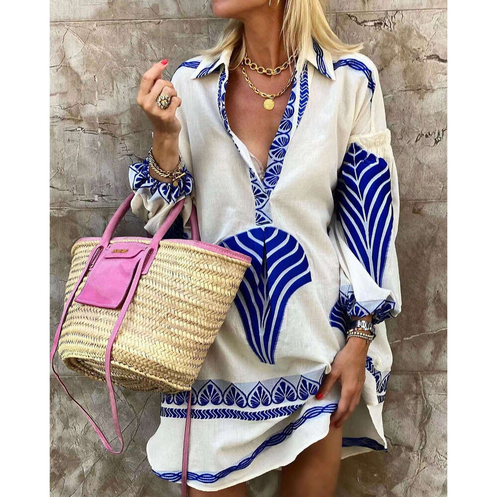 European and American Spring/Summer Long Shirt INS Loose Holiday Split Top Women's 2025 New Casual Versatile Fashion Clothing