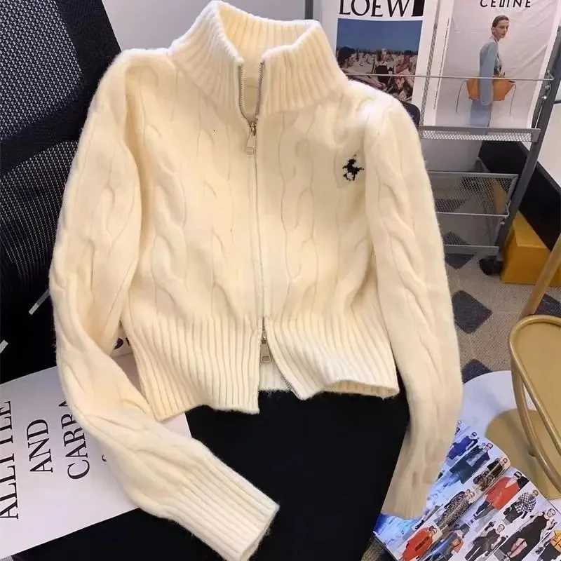 Retro V-neck Sweater Coat - Fall/Winter Zip Knit Cardigan TopT251125