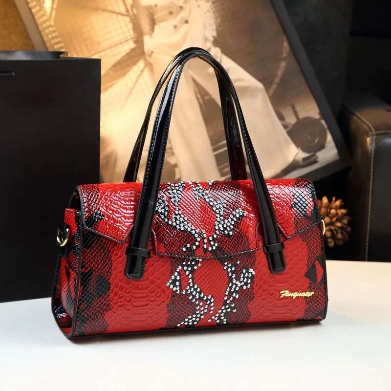 Spring new leather embroidery print mother's underarm handbag banquet dress large-capacity one-shoulder cross-body women's bag