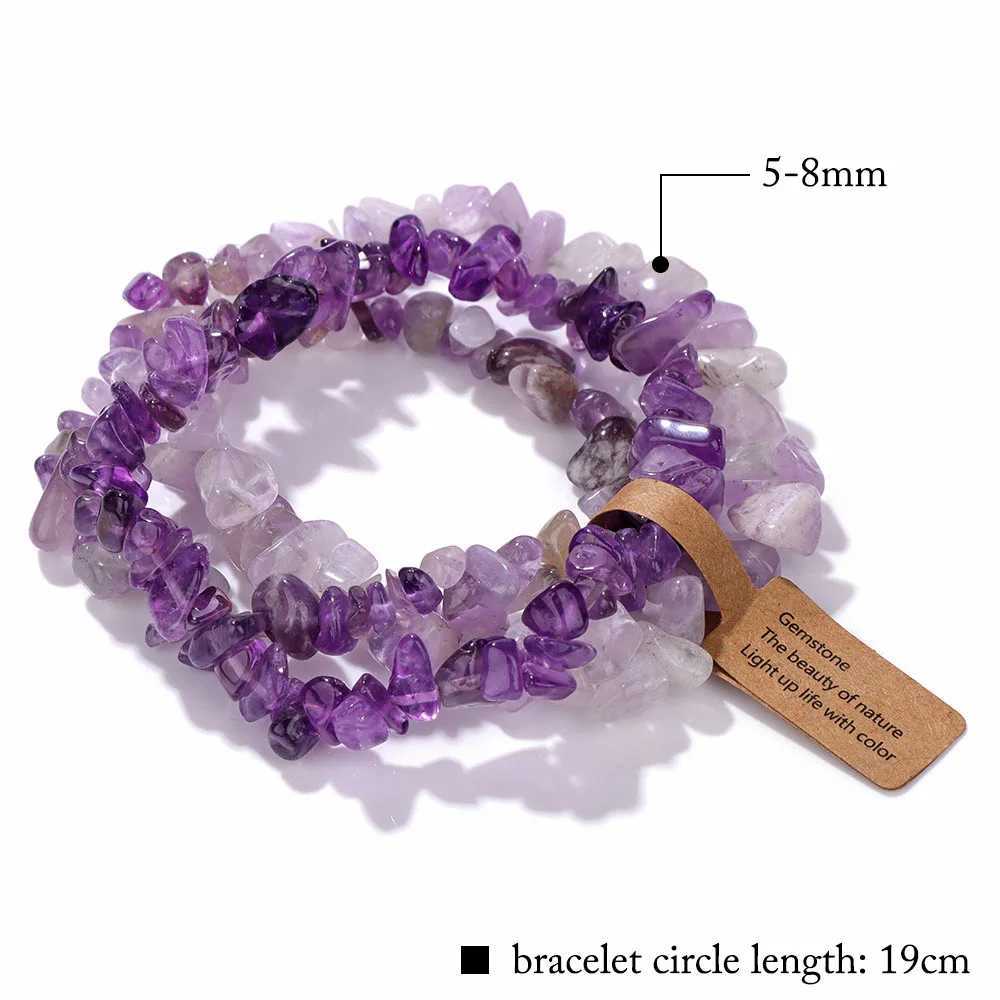 3PCS Natural Chip Stone Bracelet Set Irregular Fluorite Quartzs Stretch Bracelet With Tag Healing Jewelry Gifts For Women Men J251125