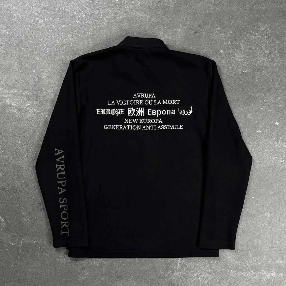 Fashion Y2k Polo Shirt Casual Loose Pattern Embroidery Long Sleeve T Shirts Street Sweatshirt Mens Baseball Clothing Lapel Golf Jersey Y251125