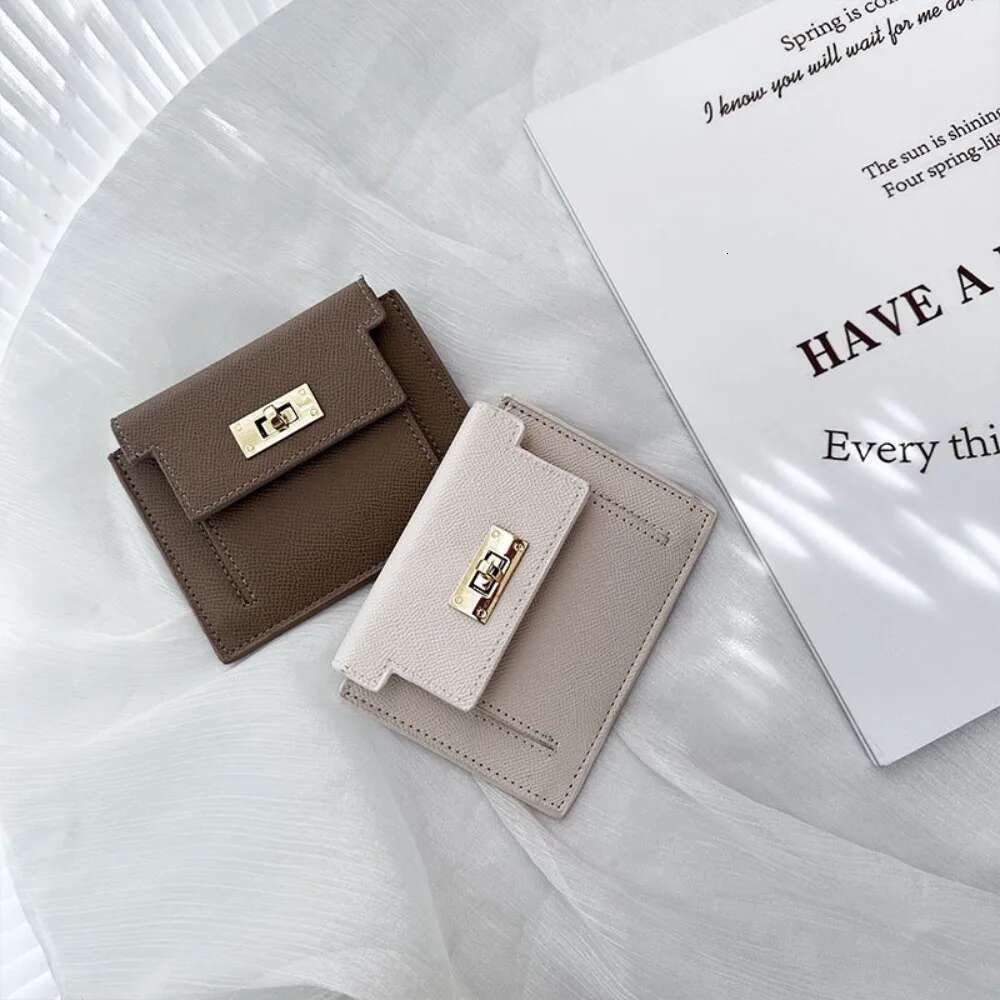 PU Leather Women's Wallet Fashion Zipper Solid Color Coin Purse Short Style Two Fold Card Bag Women