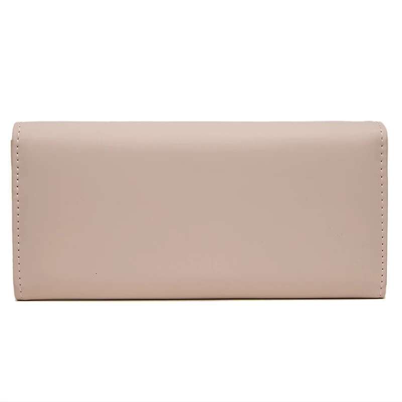 Hot Selling Spring Summer New Women's PU Leather Japanese And South Korea Small Fresh Leaf Pendant Three Fold Bag Large Capa
