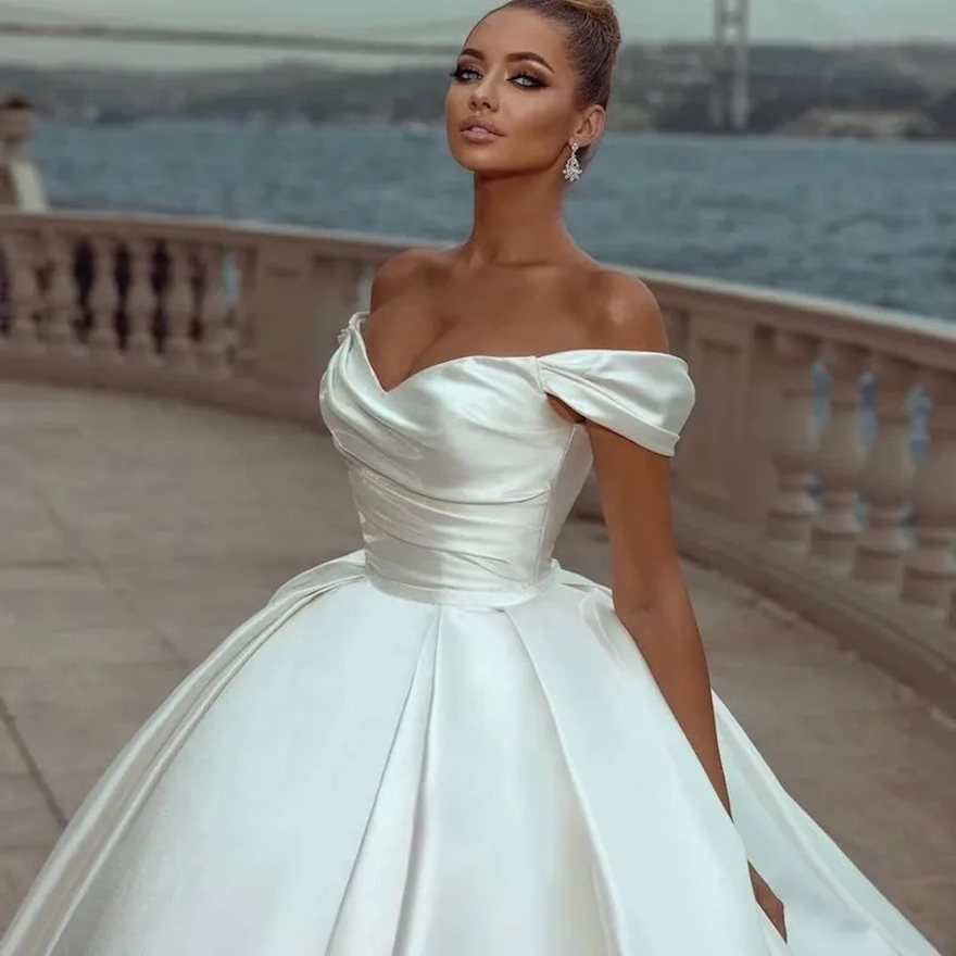 Country Princess Wedding Dresses Sleeveless Off The Shoulder Ruched Vintage Bridal Gowns Ball Gowns Plus Size Robes de Mariee