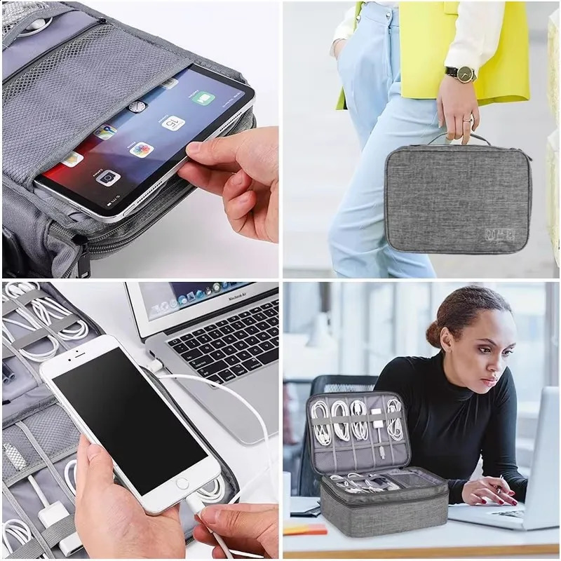 Travel Cable Storage Bag Portable Waterproof Digital Electronic Manager USB Data Cable Charger Plug Storage Bag Cable Manager 250418