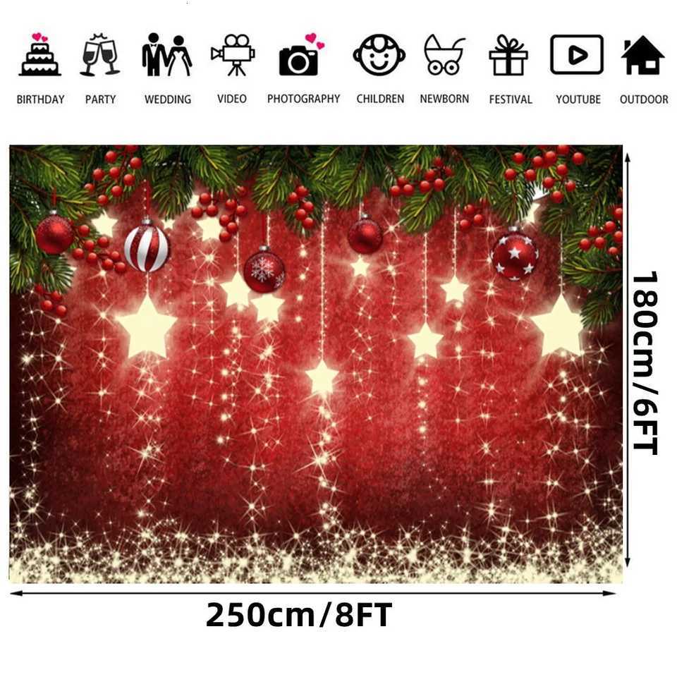300X200CM Christmas Floral Backdrop for Photography Studio Props Vinyl Digital Photo Cloth Material for Christmas Wedding PartyM251125