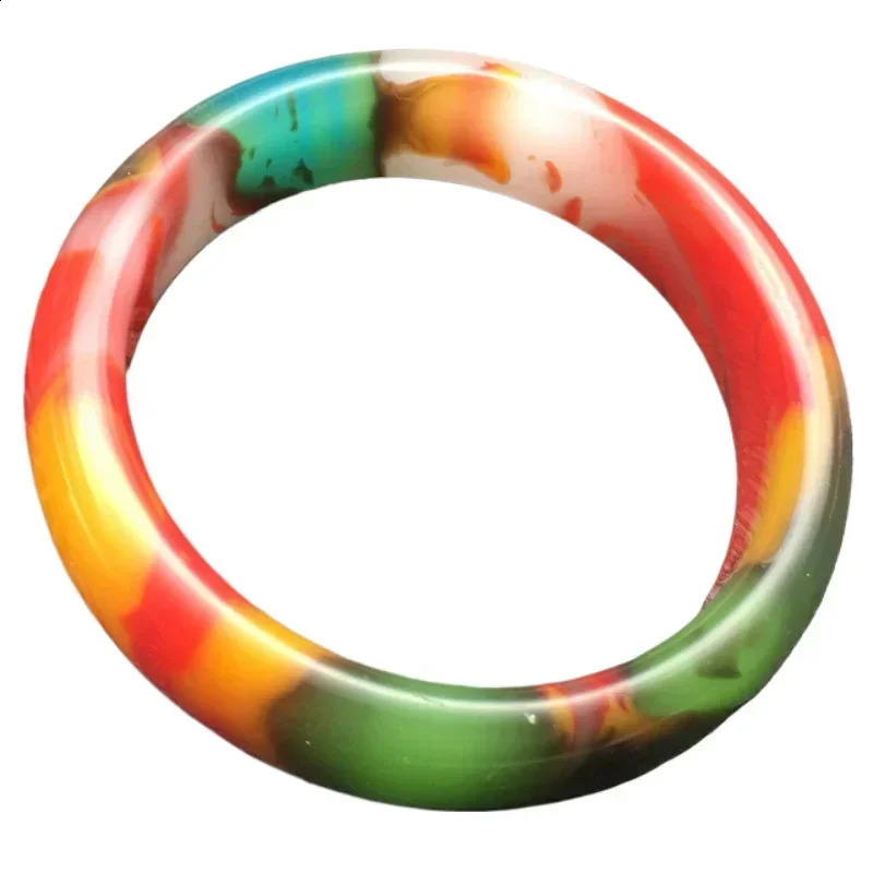 Outer Mongolia Bracelet Gold Silk Jade Bracelet Colorful Widen and Thicken Jade Bracelet Womens Safeness Bracelet 250424