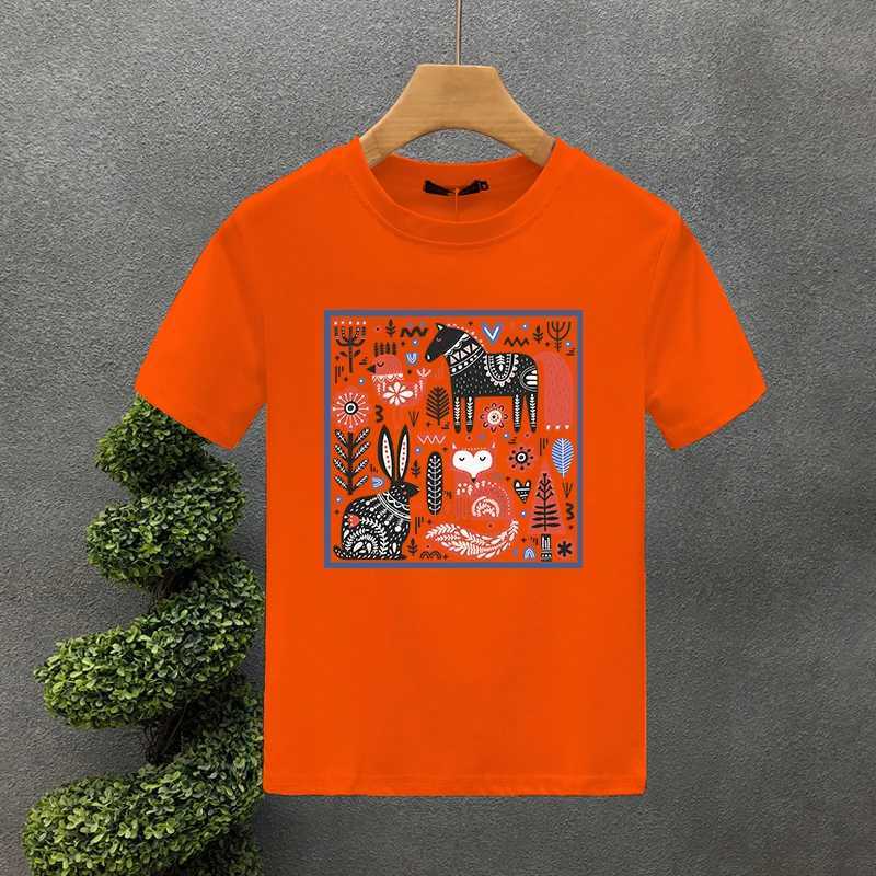 2019 Korean style luxury brand T-shirt 100% pure cotton hand-painted zoo printed T-shirt summer Harajuku womens short sleeved T-shirt W250425