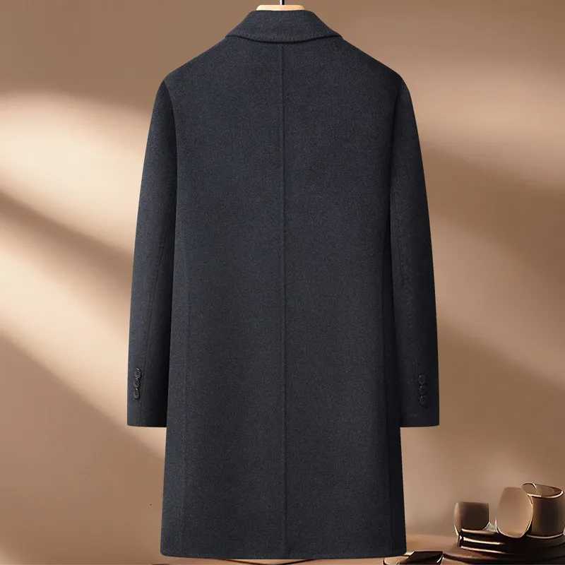 Long Length Woolen Coats 2025 Winter Mens Business Casual Duck Down Liner Overcoat Outwear Thicken Warm Wool Windbreaker JacketT251125