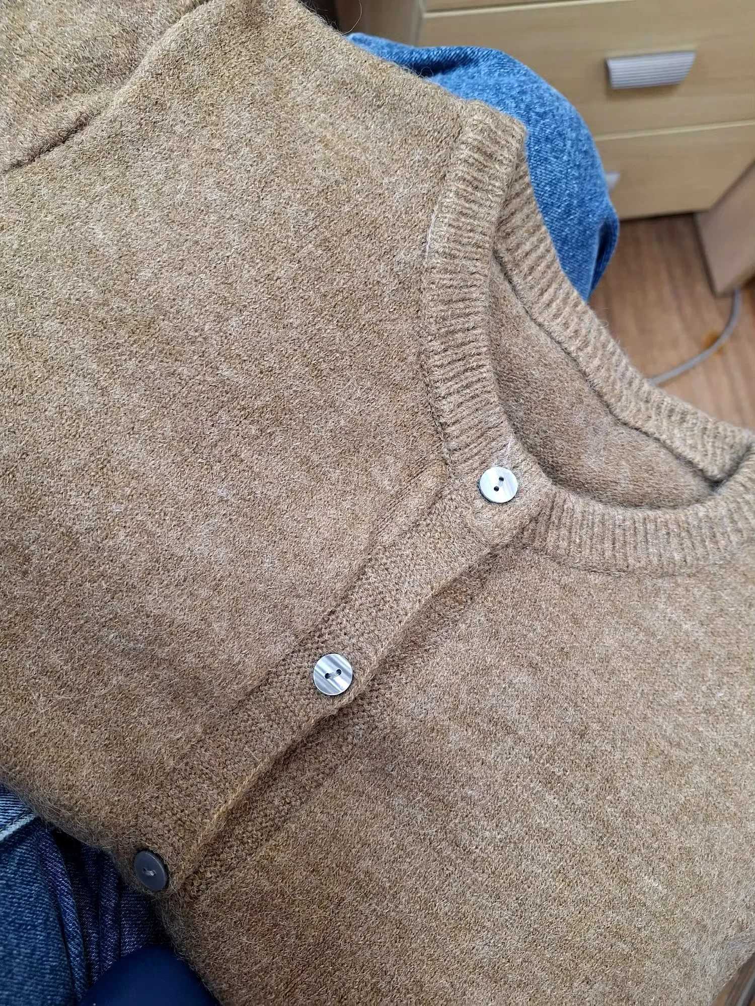 Fall Solid Color Knitted Cardigan Women Korean Single Breasted Long Sleeve Jumper Woman Round Neck All Match Sweater Outwear TopT251125