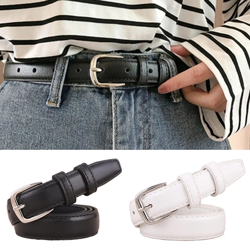 Womens belt PU leather simple metal buckle womens dress jeans waist belt womens high-quality womens dress belt 250422