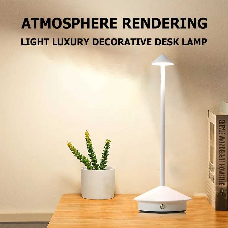 European Style Wireless Rechargeable Led Table Lamp Restaurant Energy Saving Aluminum Desk LampM251125