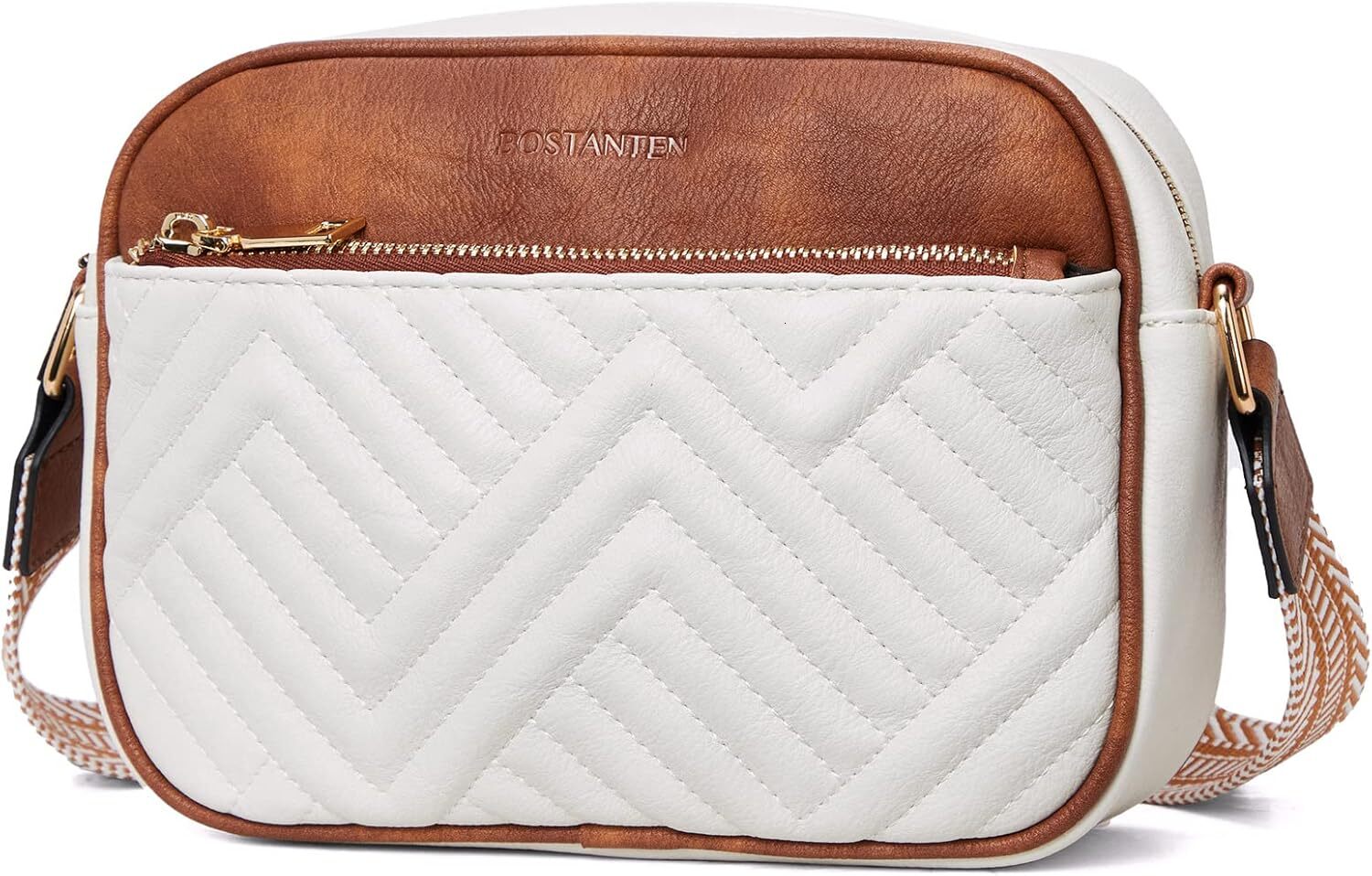 Quilted Crossbody Bags For Women Vegan Leather Purses Small Shoulder Handbags With Wide Strap