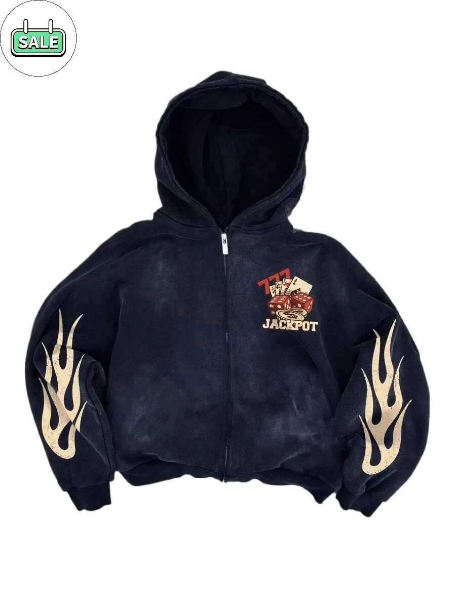 New Trend Hoodie Y2K Personalized Printing Sweatshirt Mens Harajuku Jacket Gothic Zipper Casual Sweatshirt Loose Fashion Hoodie w250425