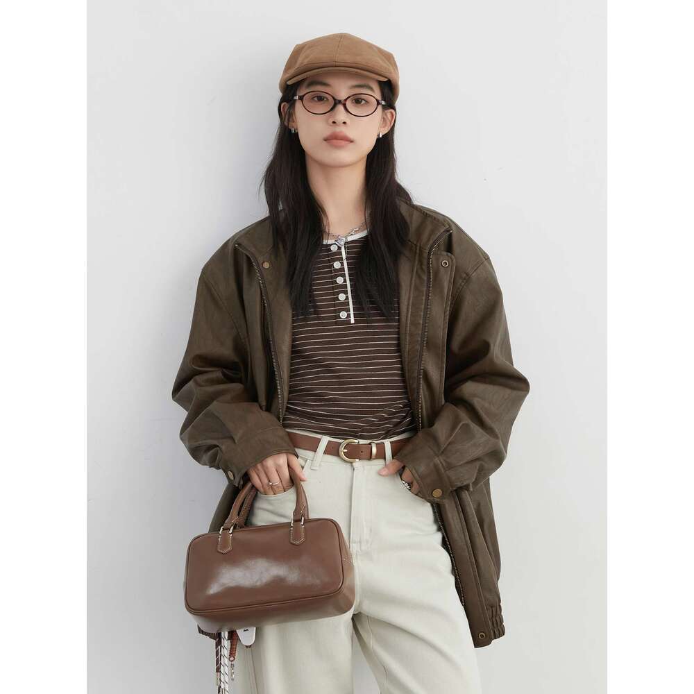 CHIC VEN Women T-Shirts O Neck Loose Casual New Contrasting Button Striped Tees Slim Basic Female Top Spring Autumn 2024