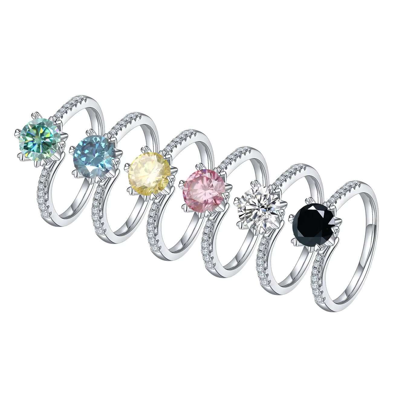 Abiding Jewelry Wholesale Snowflake Shape 1carat Moissanite Diamond Stone 925 Sterling Moissanite Ring