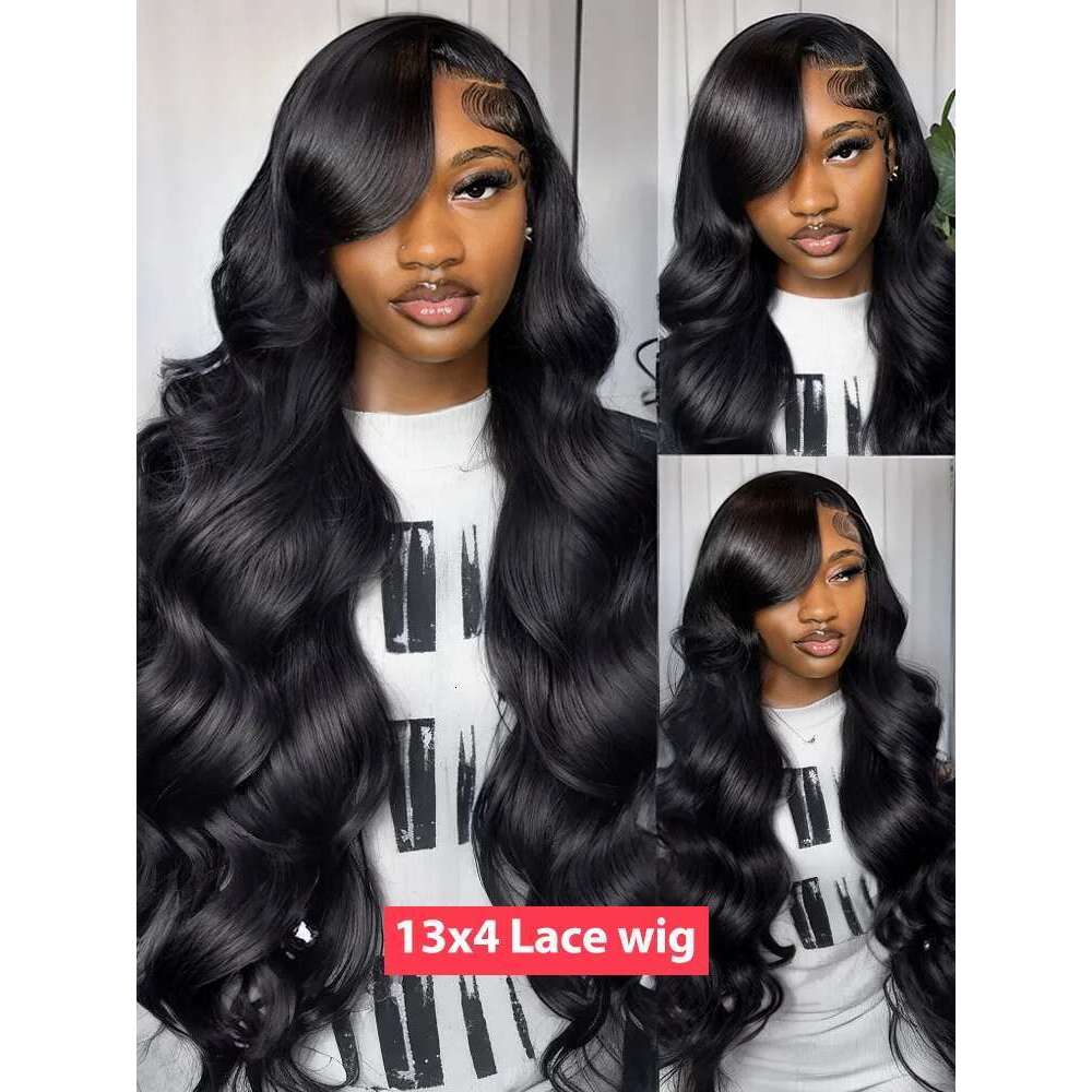 250Density 13X6 Body Frontal Human Hair Wig HD 5X5 Glueless 30 40 Inch 13X4 Lace Front Wigs Water Wave Closure Wear Go