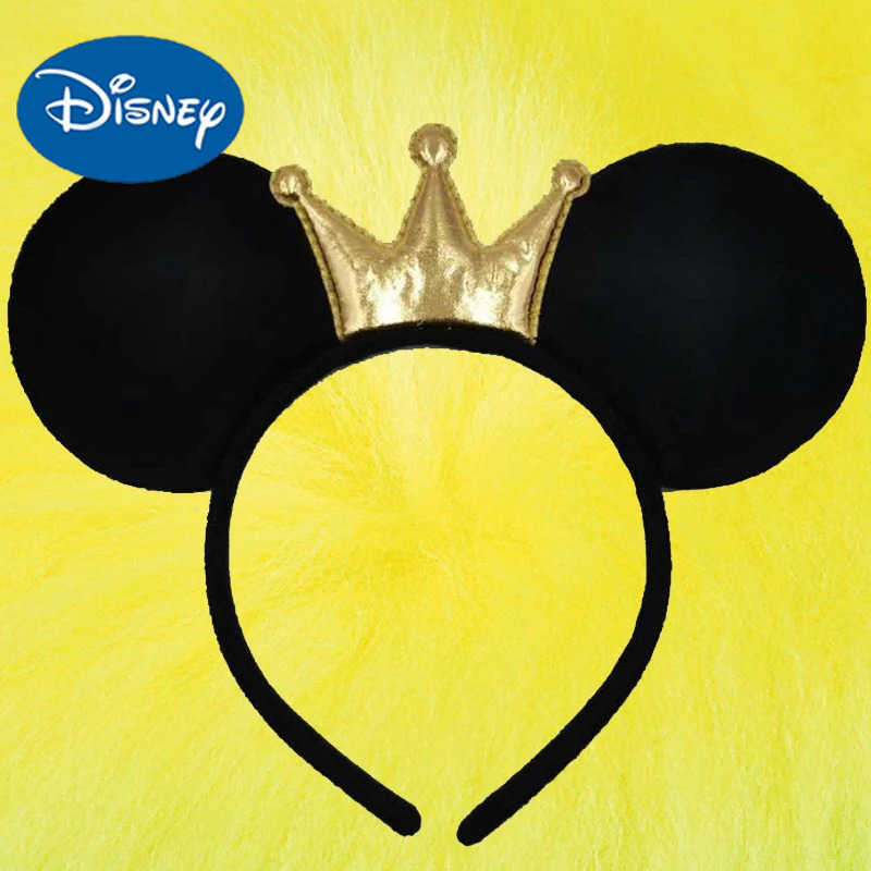 Disney Crown Earrings Headband Womens Classic Minnie Mouse Hair Girl Black Simple Bow Mickey Mouse Hair Accessories Childrens Boy Gift X250425