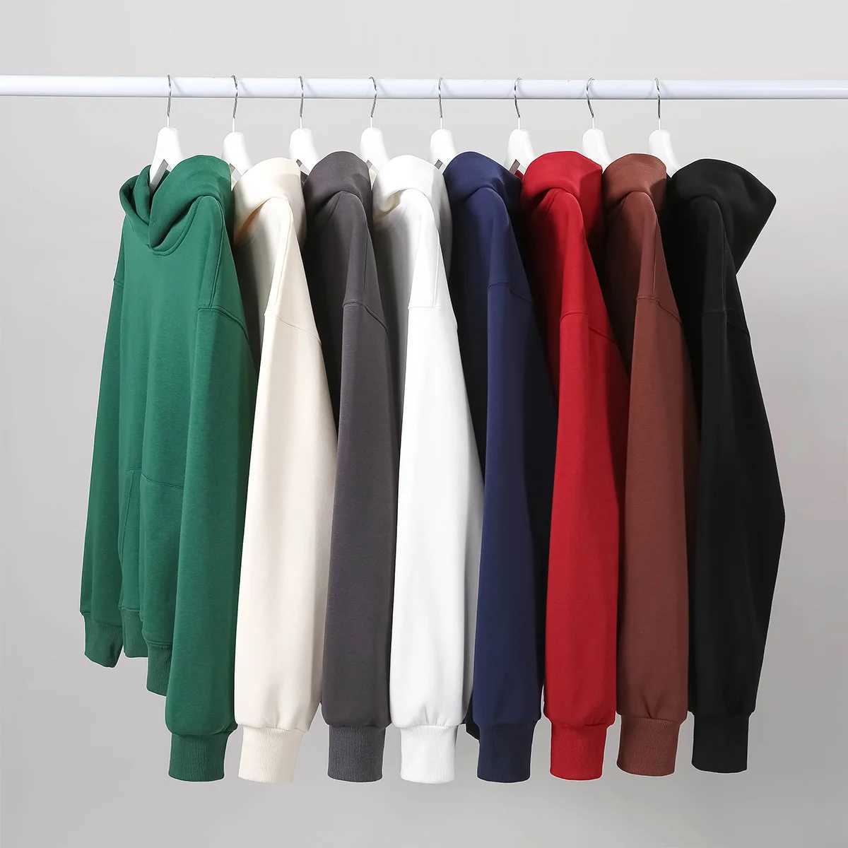 16.9oz 480gsm heavy-duty cotton and velvet hooded sweater mens thick polar wool pullover hooded sweater womens sportswear M250425