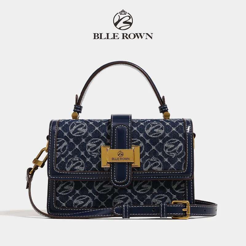 Designer Bag Fashionable Retro Blue Color New Elegant Women Handbag Shoulder Satchel Ladies Commuter Bag