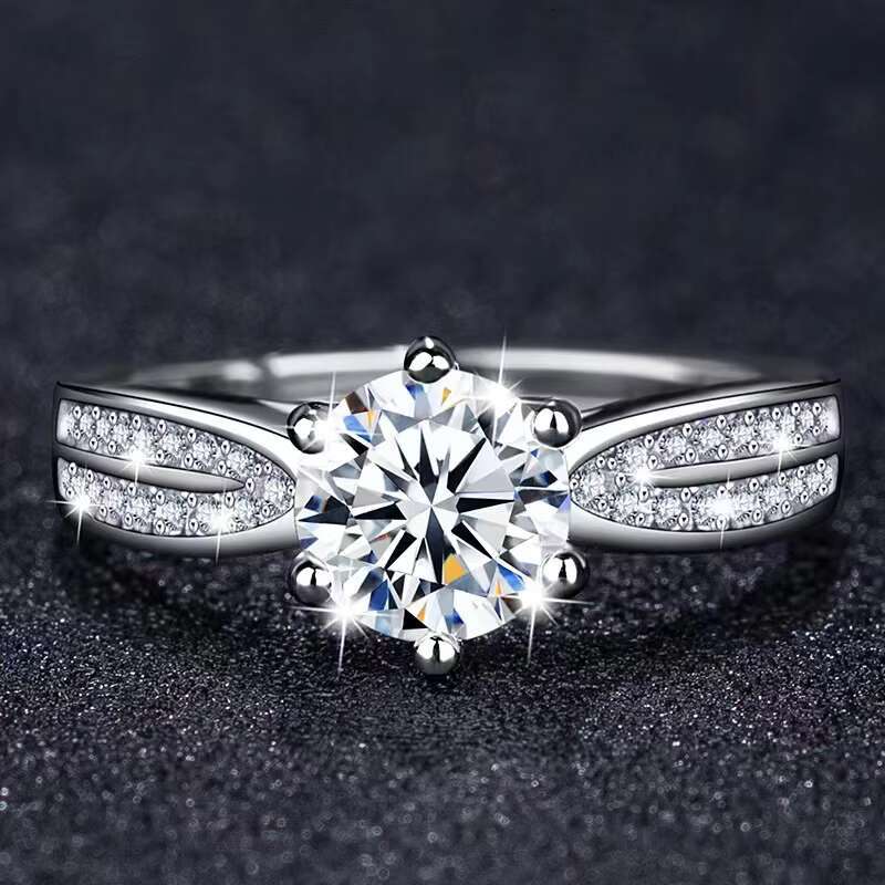 Luxury Ring Moissanite Engagement Ring Wedding Promise Solitaire Rings for Women