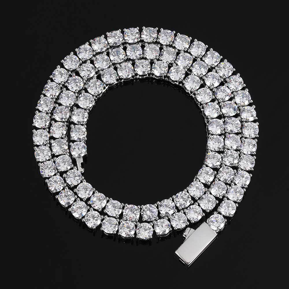 Spring buckle 16in-24in, width 5mm6mm, explosive zircon tennis necklace jewelry, hip-hop hot-selling jewelry for men and women.